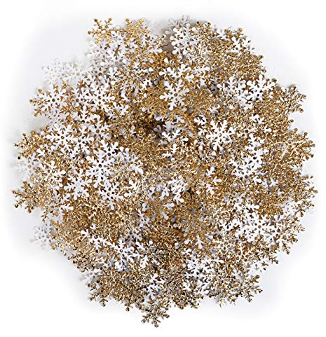 GWHOLE 600 x Konfetti Schneeflocken Gold Weihnachten Tisch Deko Basteln DIY