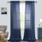 Pitalk Marineblaue, durchsichtige Vorhänge, 308 cm lang, für Hochzeit, Hintergrund, 2 Paneel-Sets, dunkelblaue Fenstervorhänge für Wohnzimmer, Schlafzimmer, 3 m, 3 m Länge