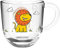Leonardo Bambini 022898 Tasse en verre, pour enfant, avec motif animal, passe au lave-vaisselle, motif de lion, orange/jaune, 1 pièce, 280 ml