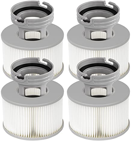 YanBan 4 Sets Whirlpool-Filter + schraubbarer Basisadapter für MSpa Filterkartusche, verbesserte Version, passend für alle aktuellen Whirlpools.