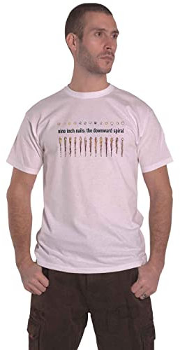 Nine Inch Nails T Shirt Downward Spiral Band Logo Official Mens White XXL