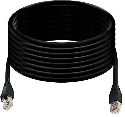 QIANRENON RJ50 10P10C Datenscankabel, Barcode-Scannerkabel, Cat 5E 26AWG geschirmt, für Barcode-Scanner, Laserdrucker, industrielle Steuerungsgeräte, 5 m (16,4 ft)