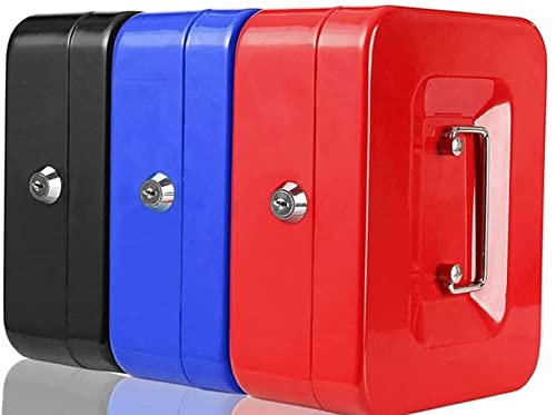ACCURATE Money Box Tin Steel Cash Safe Box Petty Cash Tin with Lock 2 Keys - (12 INCH)
