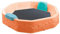 Robuster Kindersandkasten aus Polypropylen mit Zwei bequemen Sitzen | Der Sandkasten ist das ideale Kinderspielzeug für Terrasse und Garten | Maße 150x150x25 cm (Orange)