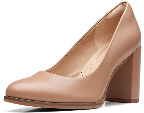 Clarks Freva85 Court, Zapatos de tacón Mujer, Praline Leather, 39.5 EU