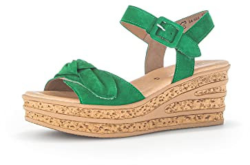 Gabor Damen Keilsandalen, Frauen Sandalen,Best Fitting,Freizeitschuhe,offene Schuhe,Strandschuhe,Keilsandaletten,Keilabsatz,Verde,38 EU / 5 UK