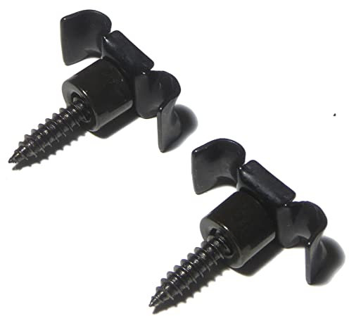 Pair of black bass guitar string trees/retainer 10.8mm string spacing 4.7mm raiser