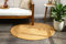 Spetebo Jute Teppich geflochten Natur - rund / 100 cm - Kurzflor Läufer im Ethno-Style - Niedrigflor Naturfaser Matte recycelbar wasserabweisend antistatisch farbecht