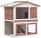Chusui Kaninchenstall 3 Türen, Hasenstall, Hasenkäfig, Doppelhausninchenställe,Tierhaus, Kleintierstall, Kaninchenhaus, Haustierstall, Kaninchen Häuser, Braun Holz