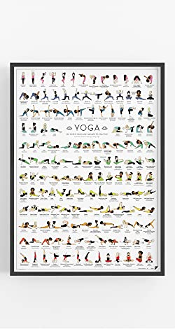 FOLLYGRAPH Yoga Poster NEUE EDITION - 150 Asanas - Yoga Geschenk (XXL (68x98 cm))