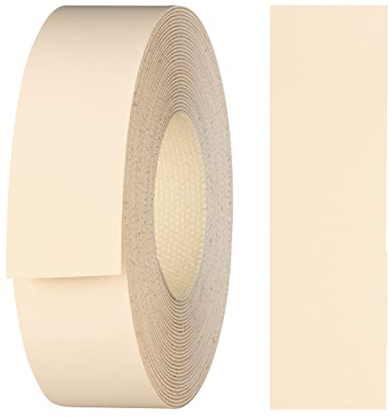 haggiy Kantenumleimer aus Melamin mit Schmelzkleber, 21 mm x 5 m | Umleimer zum Aufbügeln f. Regalbretter & Platten | Kantenband - Dekor: Beige