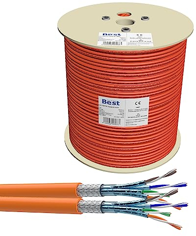 Germany B.e.s.t CAT 7 Netzwerkkabel 250m Duplex Verlegekabel S/FTP LAN Kabel – reines Kupfer, 10 Gbit/s, PoE+ geeignet, LSZH, Ethernet Datenkabel für High-Speed-Internet & Netzwerkinstallation