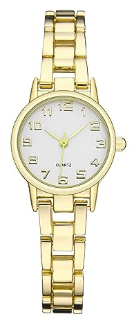 TWOPTION Womens Waterproof Wrist Watch,Women's Small Thin Analog Bracelet Quartz Watch Dainty Christmas Gifts (Gold-15#)