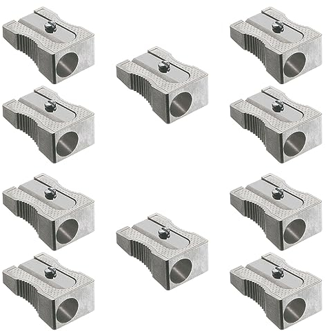 FABER-CASTELL 205077 - Metallspitzer klein, 10 Stück, Spitzer für Blei- und Buntstifte