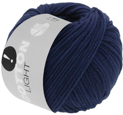 LANA GROSSA Cotton Light | Multifile Baumwollmischung | Handstrickgarn aus 50% Baumwolle & 50% Polyacryl | 50g Wolle zum Stricken & Häkeln | 123m Garn FB 21