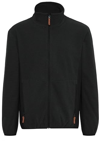 NORTH BEND NBHelgo Herren Fleecejacke atmungsaktiv modische und wärmende Jacke mit Stehkragen, Größe:S, Farbe:Black (1001)