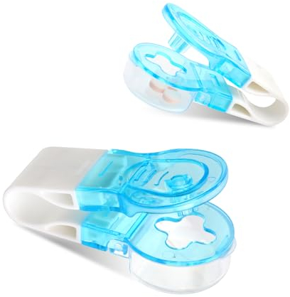 MXTIMWAN Pilulier Portable, 2PCS Distributeur de Médicament Sans Contact, Aide à La Presse-Pilule, Distributeur de Comprimés Boîtes à Pilules Portables, Boîte Medicaments Rangement