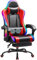 Shahoo Gaming Chair with LED RGB Lights, Footrest and Massage Lumbar Support, Ergonomic Computer Seat Height Adjustable with 360°Swivel and Headrest, Red