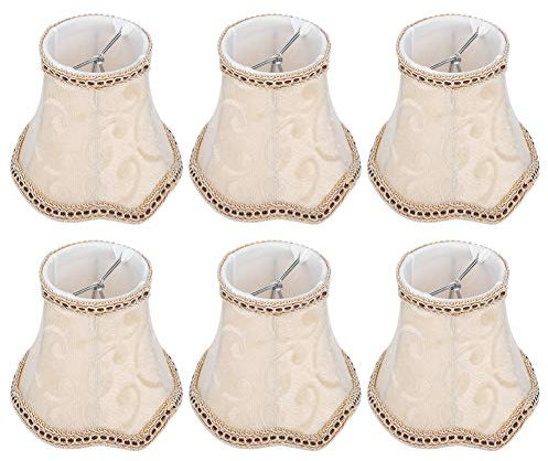 6Pcs Lampenschirme, Stoff Lampenschirm E14 Nachttisch Lampenschirm Flachs Kerze Kronleuchter Lampenschirm für Tischlampen Stehlampen Hängelampe Wandleuchte