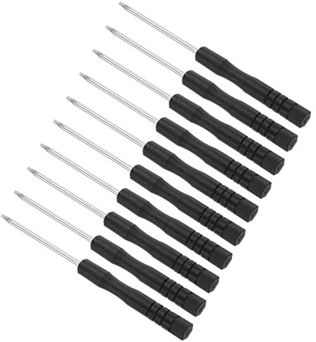 CoCud Mini Destornillador Torx, Tamaño T6, Longitud de 80mm, Pequeños Destornilladores de 6 Puntos de Acero al Carbono con Mango Antideslizantepara Gafas, 10 Piezas