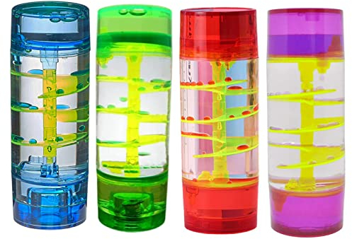 Sablier Deau Minuterie de Gouttes, Minuterie Liquide Jouets Sensoriels, Lampe à Lave Colorés, Motion Bubbler Fidget Jouet de Bureau Relaxants pour Enfants Adolescents Adultes (I-4pcs)