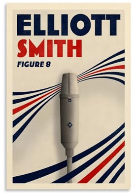KVIINKD Elliott Smith, Vintage-Wanddekoration, für Reisen, Wohnzimmer, Schlafzimmer, modernes ästhetisches Wandkunst, Poster, Geschenk für Freunde, ungerahmt, 20 x 30 cm