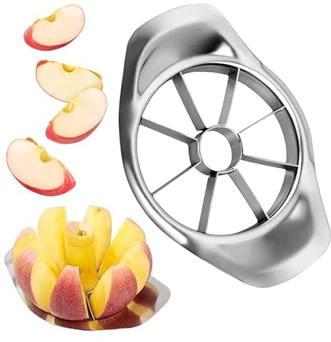 Bimhayuu Apfelschneider Edelstahl Apfelteiler Obstschneider Obstschneider Edelstahl 3 In 1 Edelstahl Apfelentkerner Schäler Mit 8 Klingen Zum Schneiden Von Obst Und Gemüse (1 STK)