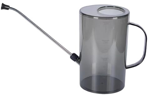 Gralara Regadera de 2L, regadera para Plantas, práctico Equipo de riego Interior de Boca Larga para Plantas de Interior y Exterior, Plantas de Interior, Gris