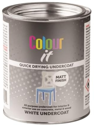 Inspired Essentials 300ml Non Drip Paint Tin Exterior Interior Hard Drying Performance Multi-Purpose Tin for Metal, Wood, Plastic, Walls with Perfect Finish (1, White Undercoat Matt)