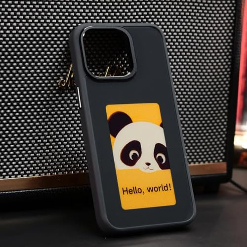 Fapiere Protective Case for iPhone with Four-Colour E-Ink Display, DIY Smartphone Case for iPhone 13/14/15 (Black, iPhone 13 Pro)