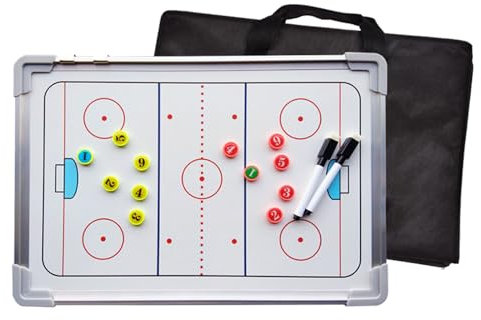 Serenitison Eishockey Trainingsspiel Trainerausrüstung,Magnetisches Taktisches Brett Eishockey,Coach Tactics Board,Inklusive Tasche,Klebeschachfiguren und 2 löschbaren Whiteboard Markern（45 * 30cm）