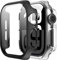 Rojeuinn Cover 2 custodie per Apple Watch Series 10 46mm custodia protettiva con protezione per lo schermo,protettiva rigida per PC360°tutto tondo antigraffio antipolvere ultrasottile-Trasparente+Nero