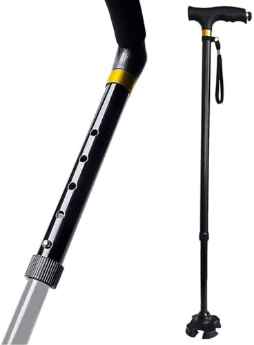 Hogar y Mas BASTÓN Personas Mayores Extensible Aluminio LUZ LED Tobillo BIÓNICO Antideslizante 75/100CM