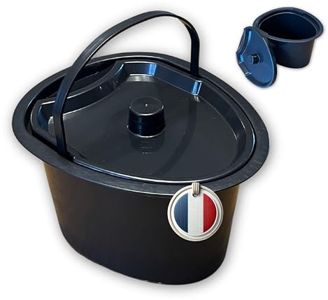 Pot de chambre adulte avec couvercle hygiénique HABEYGARD® | Portable et pratique pour la nuit, idéal pour camping ou maison, conçu avec seau plastique robuste, WC, facile à nettoyer et à utiliser
