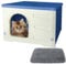 Seamido Plastic Cat House Outdoor Weatherproof Sturdy Feral Cat House Shelter(Blue)