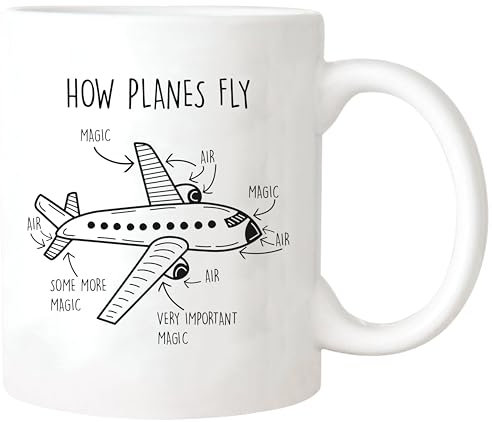 YIVXA Purchasing Mug 11 Oz How Planes Fly Coffee Mug Pilot Mug Gift for Pilots Aerospace Engineer Aircraft Mechanics Gift Idea for Man Husband Coworkers Friend UnclesCeramic Coffee Mug/Tea Cup