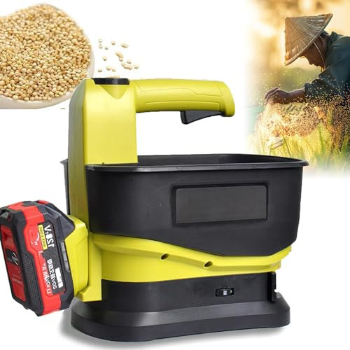 épandeur De Semences De Gazon 5,5 L + 2 épandeurs De Semences Sans Fil Alimentés Par Batterie De 4,0 Ah - Débit Variable + Largeur De Dispersion Réglable, Pour Semences