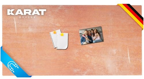 KARAT Magnettafel Magnetpinnwand Memoboard zum Beschriften - Notiztafel div. Designs - Tafel abwaschbar mit Halterung Magneten, (ROT 46 x 91 cm)