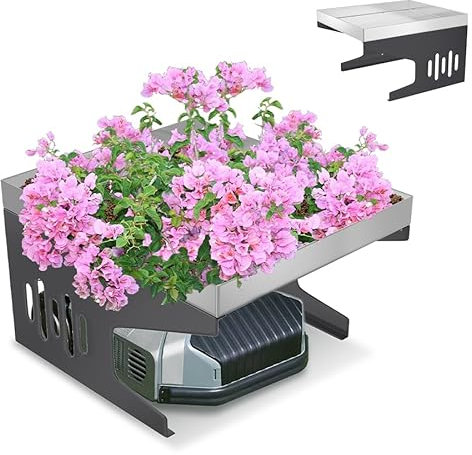 Aufun Garage pour robot tondeuse en acier - 70 x 60 x 43 cm - Protection solaire et contre la pluie - Inoxydable - Résistant aux intempéries - Argenté