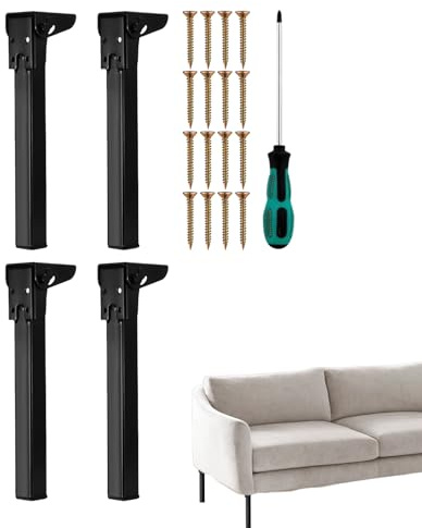 Lot de 4 pieds de table pliants de camping - Pieds de meubles robustes pour table de chevet, chaise, bureau, cuisine, canapé, lit, armoire, commode