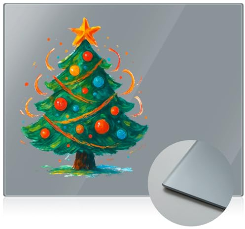 Nuanchu Paleta de vidrio templado gris de 8.5 x 7 pulgadas para pintura al óleo, mantiene la pintura húmeda fresca, resistente a los arañazos, fácil de limpiar para paletas, suministros de artista