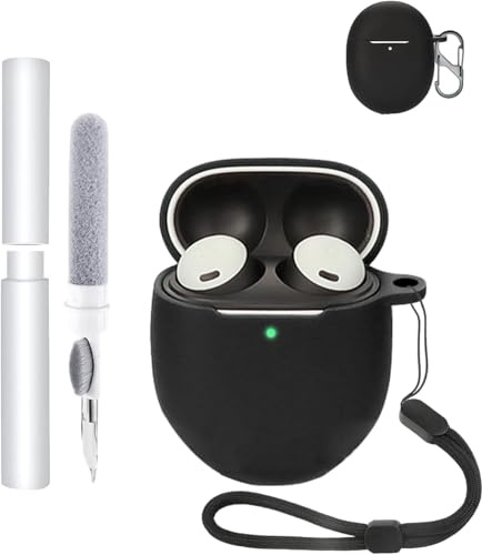 toergy Silicone Protective Case for Google Pixel Buds 2a Earbuds - Durable and Eco-Friendly Bluetooth Earphone Cover with Precise Holes and Charging Compatibility - Black
