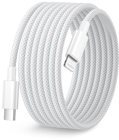 Cable iPhone Carga Rapida 3M [MFi Certificado] Cable Cargador iphone Tipo C | Nylon Cable USB C a Lightning 3M Cabo iphone Charger cable para Apple iPhone 14/13/12 Mini/11 Pro Max/XS/XR/8 Plus/SE, iPad