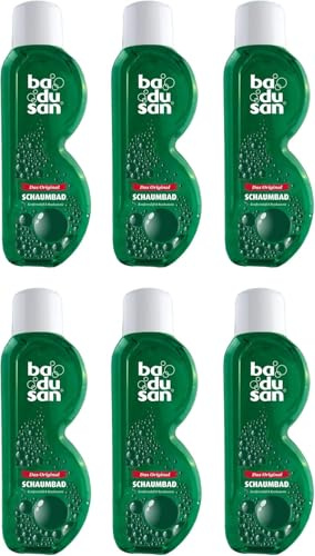 Badusan Schaumbad Original – 6er Pack (6 x 750 ml) – Verwöhnender Badeschaum mit klassischem Duft – Hautfreundlich & ergiebig