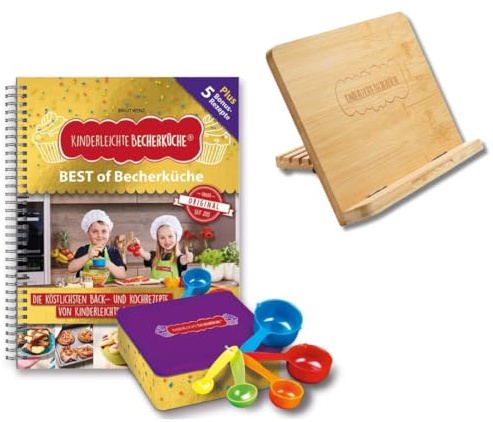 Kinderleichte Becherküche: BEST of Becherküche (Band 9): Backbuch, Kochbuch inkl. 5-teiliges Messbecher-Set, Kekdsdose + BUCHSTÄNDER, kinderleicht Backen und Kochen mit Kindern
