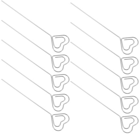 MAGICLULU 20 Stück Herzförmige Metall Notizhalter 13cm Memo und Fotoclips aus Eisen Vielseitige Kartenhalter für Büro Partydekoration und Selbstgemacht Kuchenaufsatz