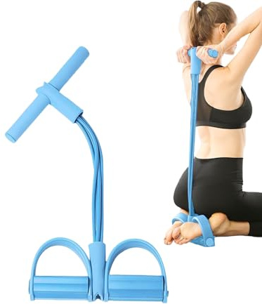 Bauchtrainer, Fitness Widerstandsband, Sit Up Trainingsgeräte Bodybuilding Expander Pedal, 4 Rohr Pedals Knöchelzug, Multifunktions Spannseil Pedal Knöchelzieher, für Frauen & Anfänger