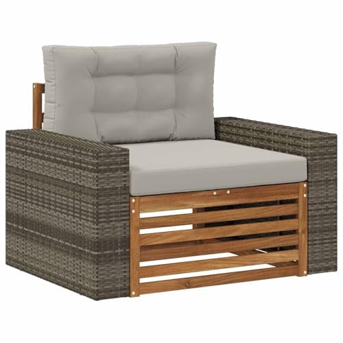 vidaXL Outdoor Mittelsofa Natur, Gartenmöbel, modernes Outdoor-Sofa, modulare Lounge, Elegante Terrassen-Sitze