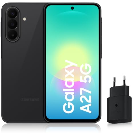 Samsung Galaxy A27 5G, Smartphone Android, 12 Go, Noir, Version FR | Entourer pour Chercher, Effaceur d'Objet, Transcription Vocale, 3 Objectifs Photo, IP64, Batterie 5000 mAh, 6 générations OS