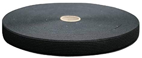 25 Meter Gummiband, 15 mm, schwarz